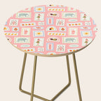 Vintage summer travel postage stamp pattern Side Table Gallery Image 2