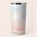 Overwhelm - Pink and Gray Pastel Seascape Travel Mug Gallery Image 1