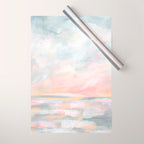 Overwhelm - Pink and Gray Pastel Seascape Wrapping Paper Gallery Image 1