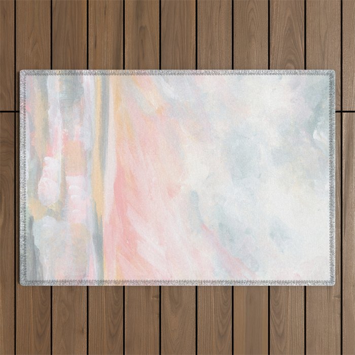 Overwhelm - Pink and Gray Pastel Seascape Outdoor Rug Gallery Image 1