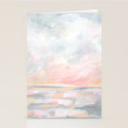 Overwhelm - Pink and Gray Pastel Seascape Stationery Card Gallery Image 2