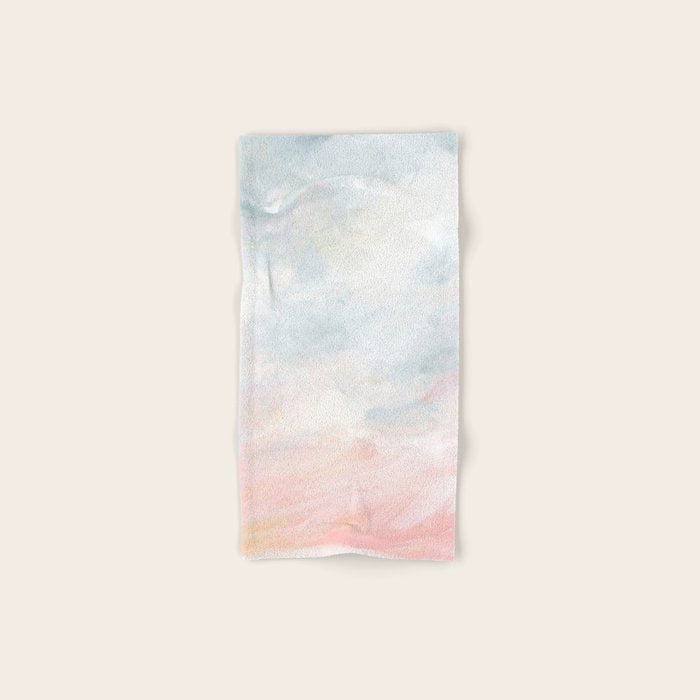 Overwhelm - Pink and Gray Pastel Seascape Bath Towel Gallery Image 1