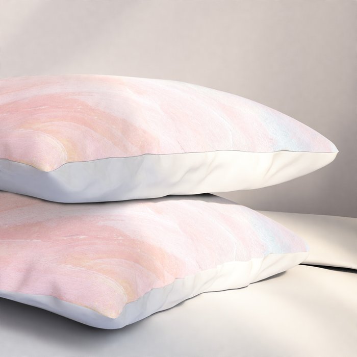 Overwhelm - Pink and Gray Pastel Seascape Pillow Sham Gallery Image 3