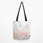 Overwhelm - Pink and Gray Pastel Seascape Tote Bag Gallery Image 2