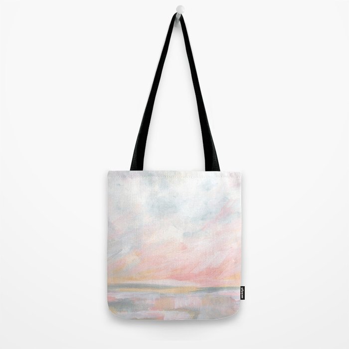 Overwhelm - Pink and Gray Pastel Seascape Tote Bag Gallery Image 2