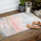Overwhelm - Pink and Gray Pastel Seascape Outdoor Rug Gallery Image 2