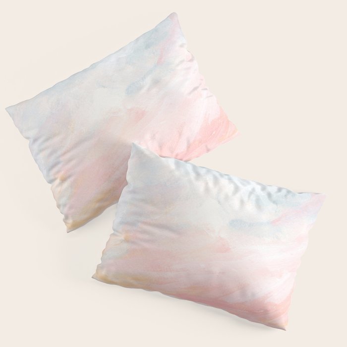 Overwhelm - Pink and Gray Pastel Seascape Pillow Sham Gallery Image 3