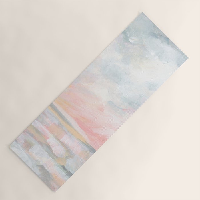 Overwhelm - Pink and Gray Pastel Seascape Yoga Mat Gallery Image 1