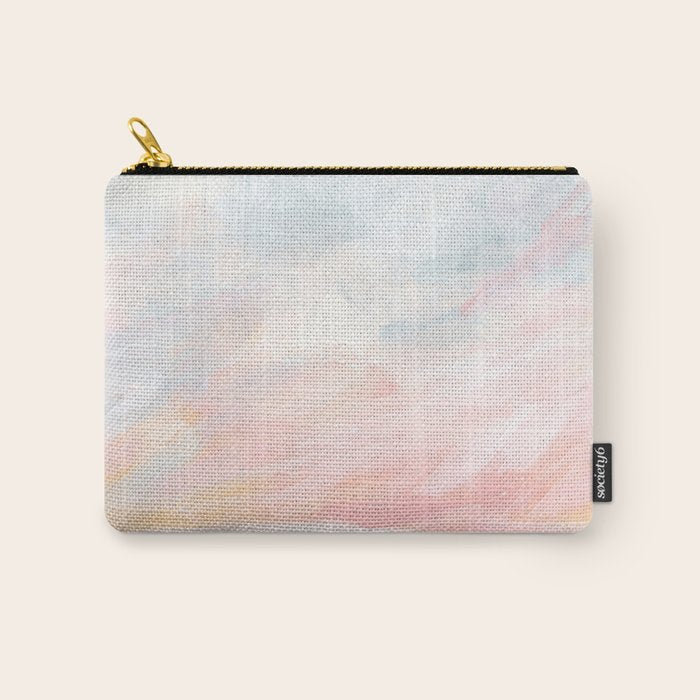 Overwhelm - Pink and Gray Pastel Seascape Carry All Pouch Gallery Image 1