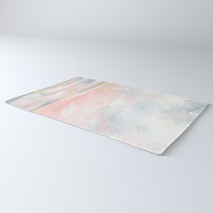 Overwhelm - Pink and Gray Pastel Seascape Rug Gallery Image 3