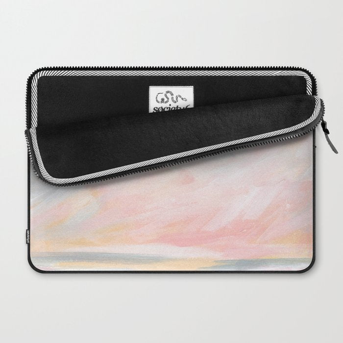 Overwhelm - Pink and Gray Pastel Seascape Laptop Sleeve Gallery Image 2