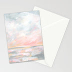 Overwhelm - Pink and Gray Pastel Seascape Stationery Card Gallery Image 2
