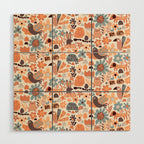 Playful Meadow Cute Animals with Motivational Affirmations - Groovy Flower Child Wood Wall Art Gallery Image 1