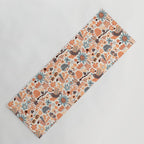 Playful Meadow Cute Animals with Motivational Affirmations - Groovy Flower Child Yoga Mat Gallery Image 1