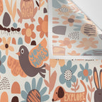 Playful Meadow Cute Animals with Motivational Affirmations - Groovy Flower Child Wall Tapestry Gallery Image 3