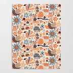 Playful Meadow Cute Animals with Motivational Affirmations - Groovy Flower Child Poster Gallery Image 4