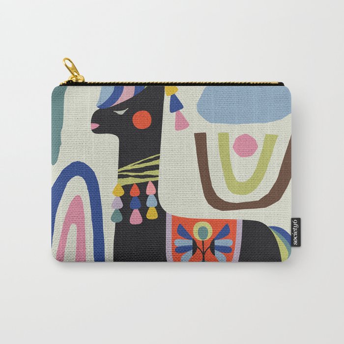 Mid Century Modern Llama Carry All Pouch Gallery Image 1