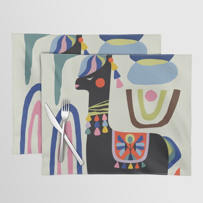 Mid Century Modern Llama Placemat Gallery Image 1