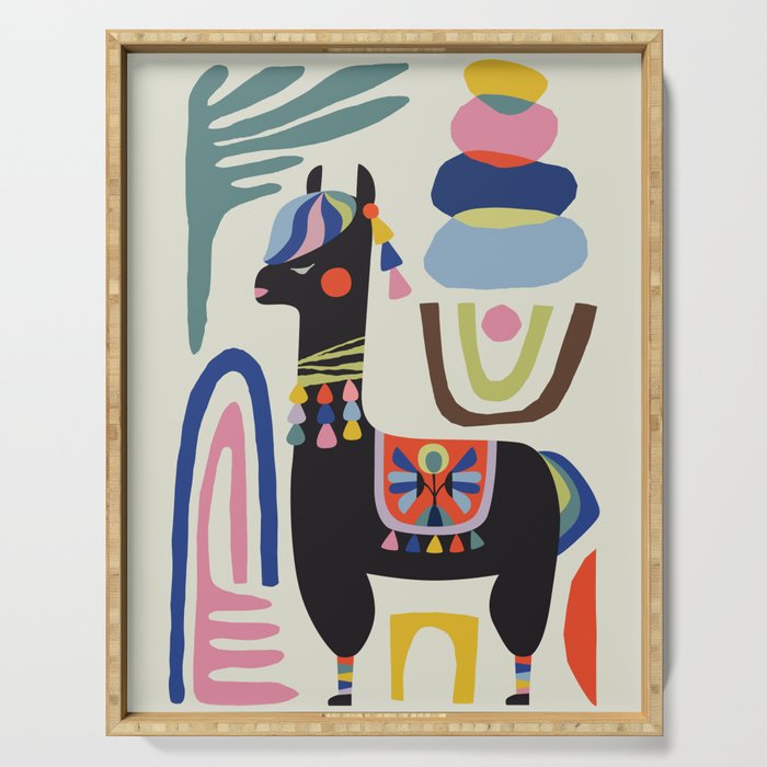 Mid Century Modern Llama Serving Tray Gallery Image 1
