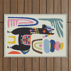 Mid Century Modern Llama Outdoor Rug Gallery Image 1