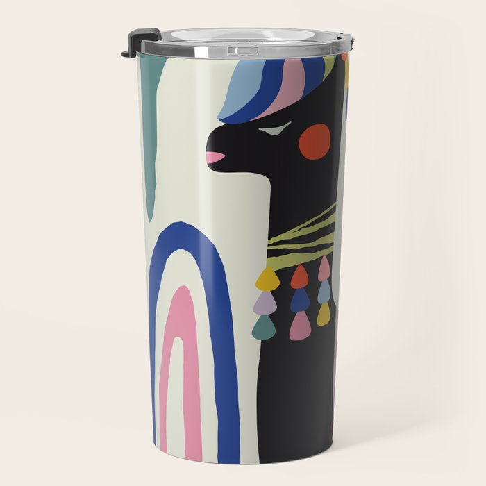 Mid Century Modern Llama Travel Mug Gallery Image 3