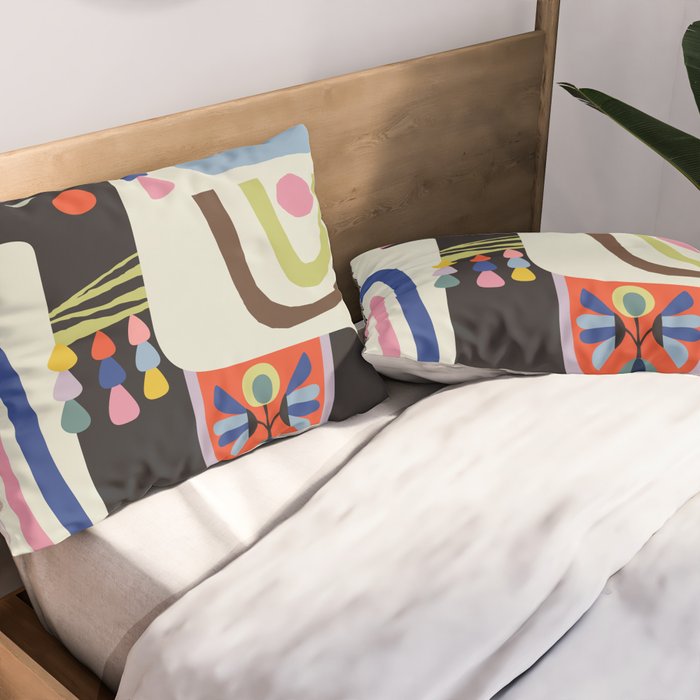 Mid Century Modern Llama Pillow Sham Gallery Image 2
