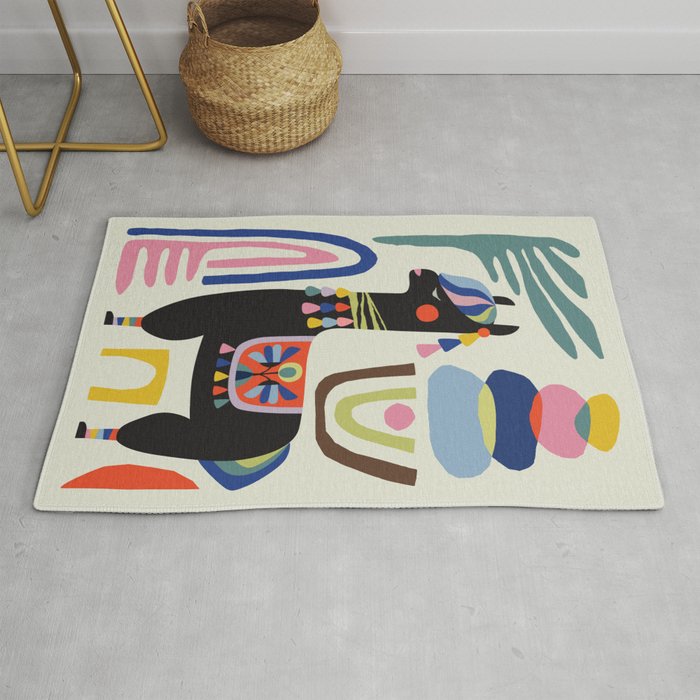 Mid Century Modern Llama Rug Gallery Image 1