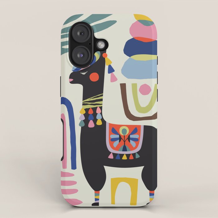 Mid Century Modern Llama iPhone Case Gallery Image 1