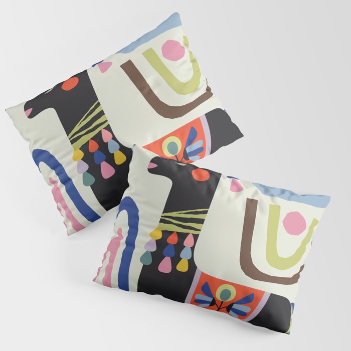 Mid Century Modern Llama Pillow Sham Gallery Image 1