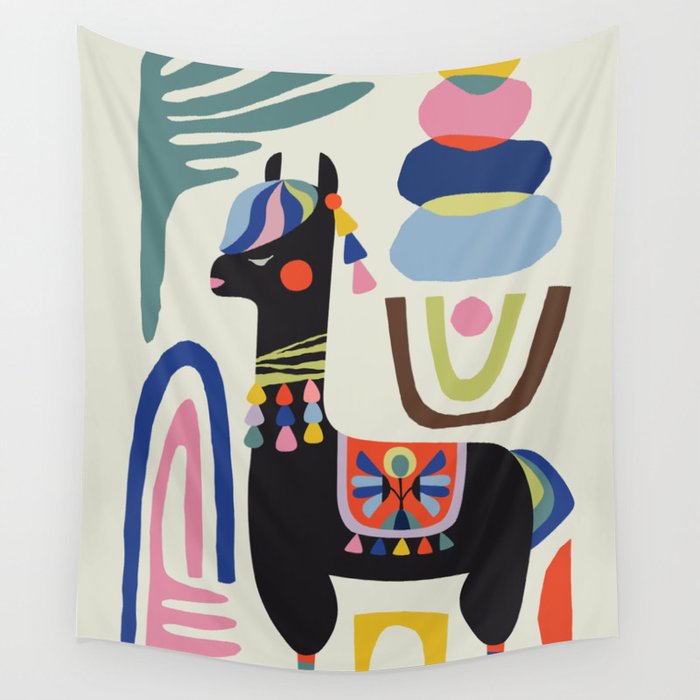 Mid Century Modern Llama Wall Tapestry Gallery Image 4