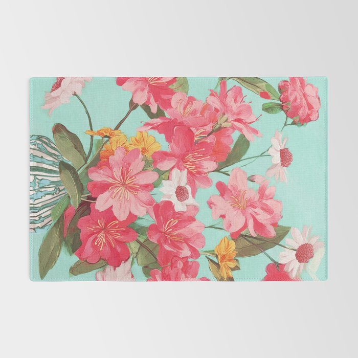 Azalea and Wildflower Bouquet on Teal Rug Gallery Image 2