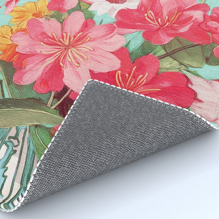 Azalea and Wildflower Bouquet on Teal Rug Gallery Image 4
