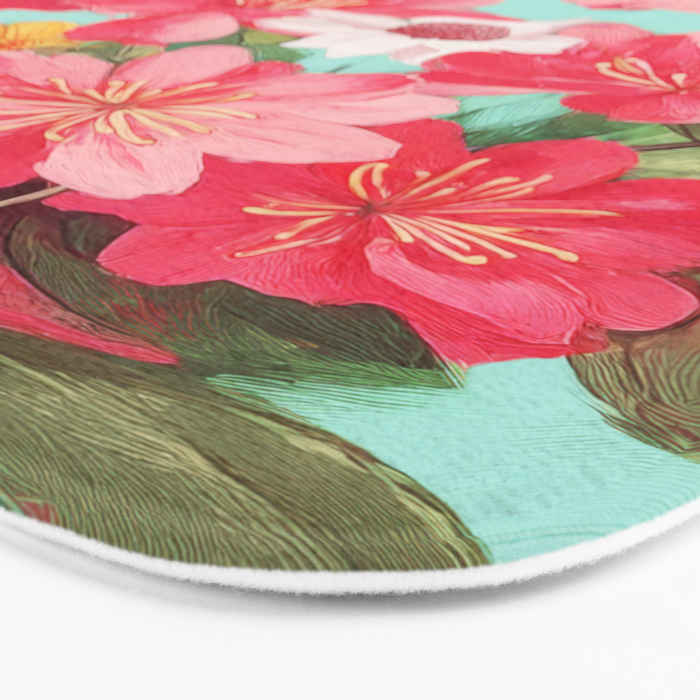 Azalea and Wildflower Bouquet on Teal Bath Mat Gallery Image 3