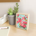 Azalea and Wildflower Bouquet on Teal Mini Art Print Gallery Image 2