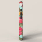 Azalea and Wildflower Bouquet on Teal iPhone Case Gallery Image 2