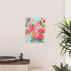 Azalea and Wildflower Bouquet on Teal Poster Gallery Image 2