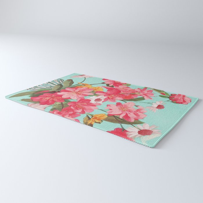 Azalea and Wildflower Bouquet on Teal Rug Gallery Image 3