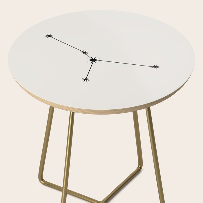 Cancer Zodiac Star Constellation Line Art White Side Table Gallery Image 2