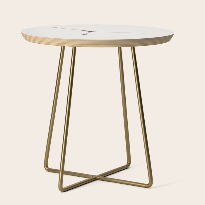 Cancer Zodiac Star Constellation Line Art White Side Table Gallery Image 1