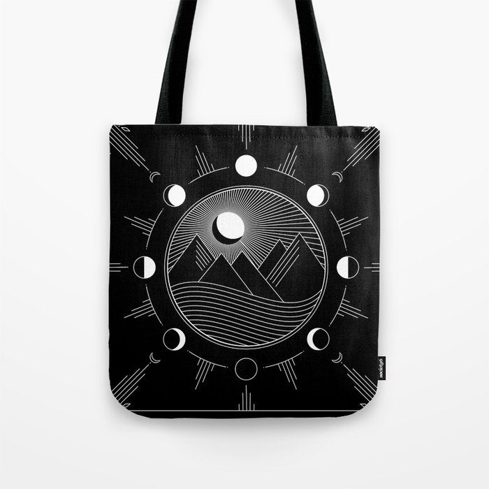 Moon Phases & Mountains Tote Bag Gallery Image 1