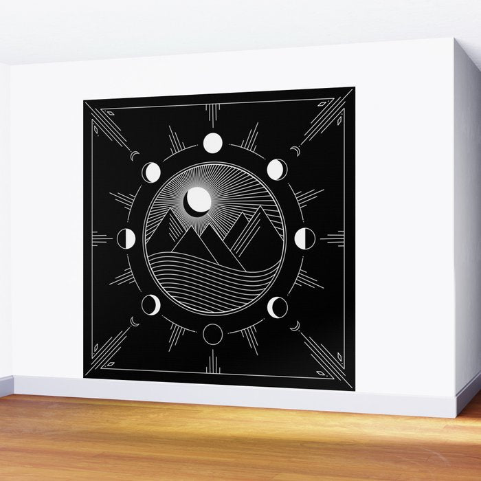 Moon Phases & Mountains Wall Mural Gallery Image 2