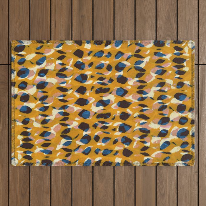 Pure Strokes #2 / Orange, Pink & Blue Outdoor Rug Gallery Image 1
