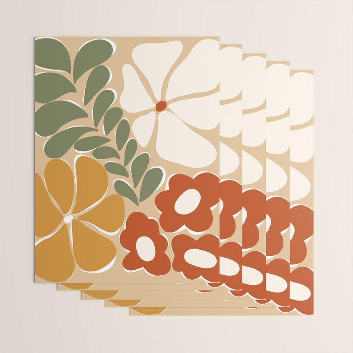 70s boho botanical flowers   Wrapping Paper Gallery Image 3