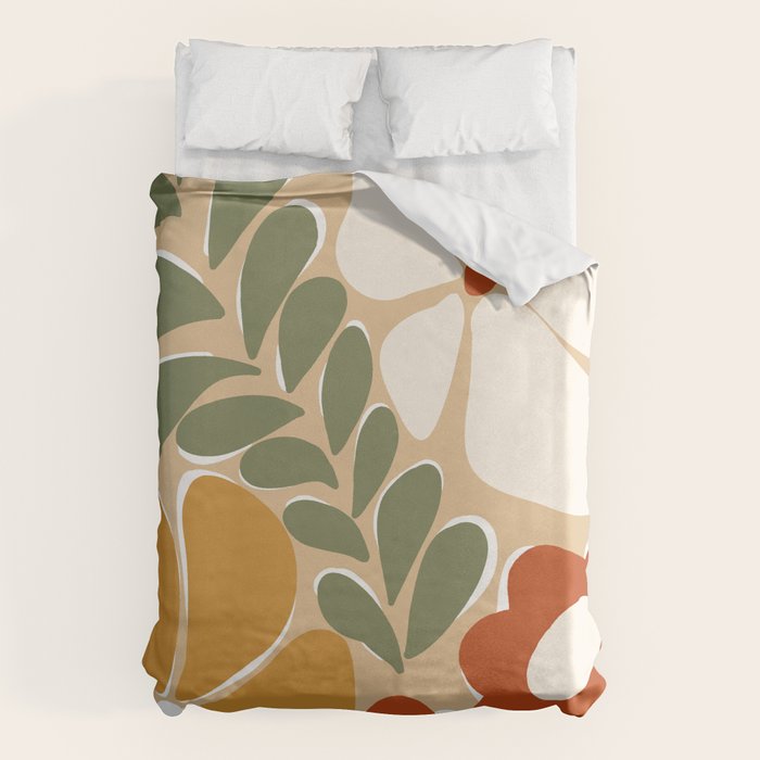 70s boho botanical flowers   Duvet Cover Gallery Image 1