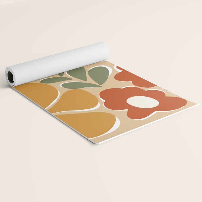 70s boho botanical flowers   Yoga Mat Gallery Image 2