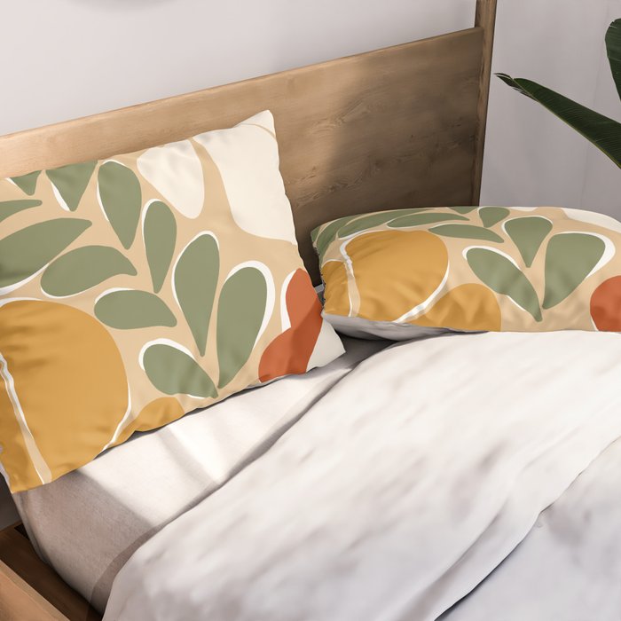 70s boho botanical flowers   Pillow Sham Gallery Image 2