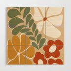 70s boho botanical flowers   Wood Wall Art Gallery Image 1