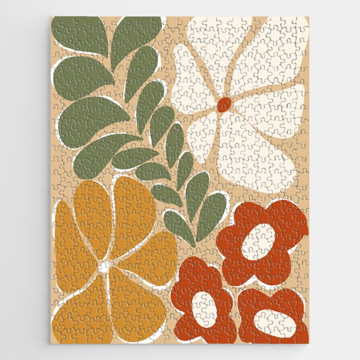 70s Boho Botanical Flowers   Jigsaw Puzzle Gallery Image 1