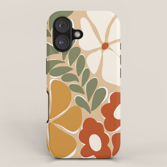 70s boho botanical flowers   iPhone Case Gallery Image 1