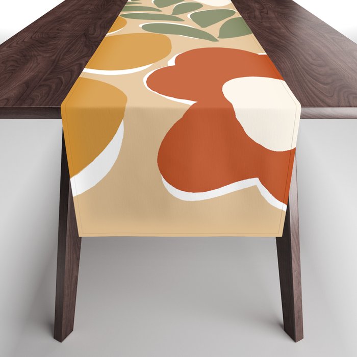 70s boho botanical flowers   Table Runner Gallery Image 1